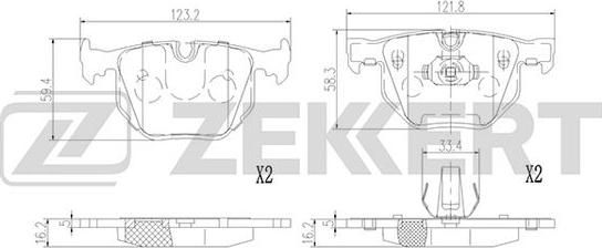 Zekkert BS-2922 - Тормозные колодки, дисковые, комплект autospares.lv