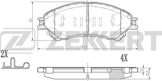 Zekkert BS-2974 - Тормозные колодки, дисковые, комплект autospares.lv