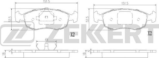 Zekkert BS-2975 - Тормозные колодки, дисковые, комплект autospares.lv