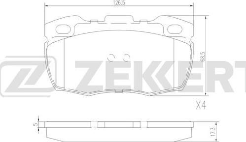 Zekkert BS-2976 - Тормозные колодки, дисковые, комплект autospares.lv