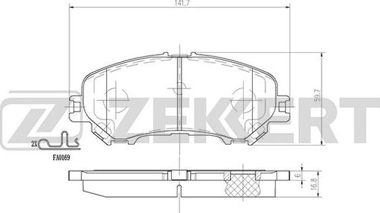 Zekkert BS-2973 - Тормозные колодки, дисковые, комплект autospares.lv