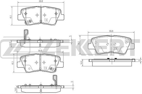 Zekkert BS-2444 - Тормозные колодки, дисковые, комплект autospares.lv