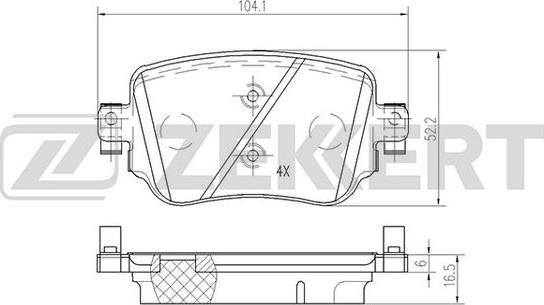 Zekkert BS-2446 - Тормозные колодки, дисковые, комплект autospares.lv