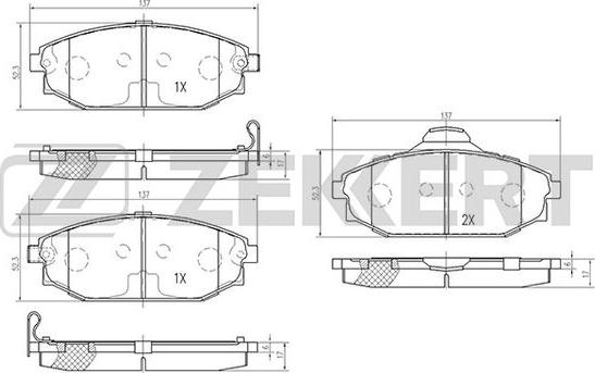 Zekkert BS-2440 - Тормозные колодки, дисковые, комплект autospares.lv