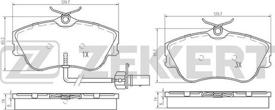 Zekkert BS-2448 - Тормозные колодки, дисковые, комплект autospares.lv