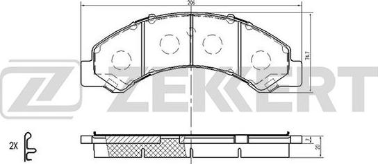 Zekkert BS-2454 - Тормозные колодки, дисковые, комплект autospares.lv