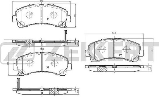 Zekkert BS-2455 - Тормозные колодки, дисковые, комплект autospares.lv