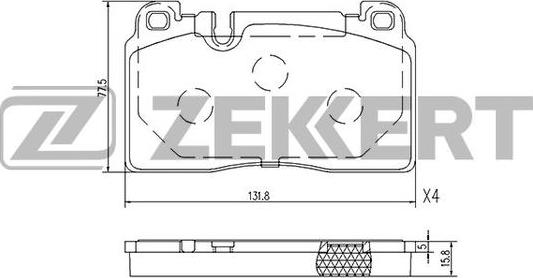 Zekkert BS-2456 - Тормозные колодки, дисковые, комплект autospares.lv