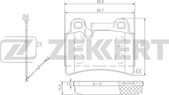 Zekkert BS-2451 - Тормозные колодки, дисковые, комплект autospares.lv