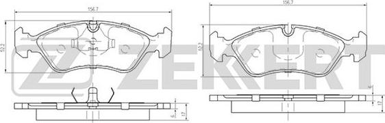 Zekkert BS-2458 - Тормозные колодки, дисковые, комплект autospares.lv