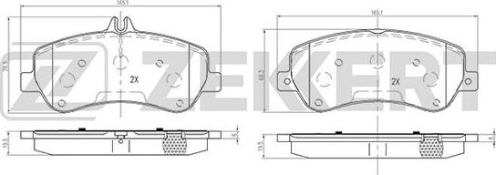 Zekkert BS-2466 - Тормозные колодки, дисковые, комплект autospares.lv