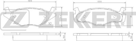 Zekkert BS-2418 - Тормозные колодки, дисковые, комплект autospares.lv