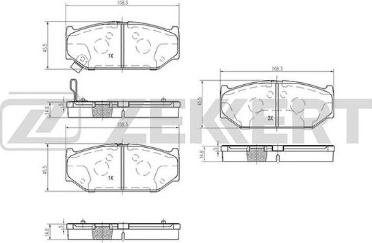 Zekkert BS-2434 - Тормозные колодки, дисковые, комплект autospares.lv