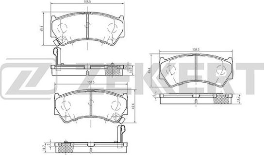 Zekkert BS-2435 - Тормозные колодки, дисковые, комплект autospares.lv