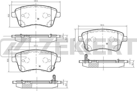 Zekkert BS-2437 - Тормозные колодки, дисковые, комплект autospares.lv