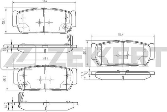 Zekkert BS-2424 - Тормозные колодки, дисковые, комплект autospares.lv