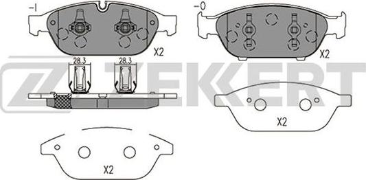 Zekkert BS-2425 - Тормозные колодки, дисковые, комплект autospares.lv