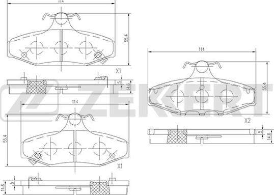 Zekkert BS-2423 - Тормозные колодки, дисковые, комплект autospares.lv