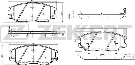 Zekkert BS-2422 - Тормозные колодки, дисковые, комплект autospares.lv