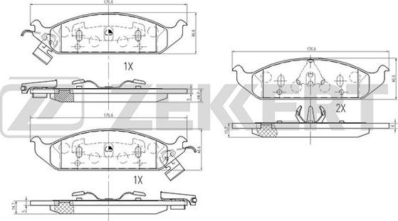 Zekkert BS-2427 - Тормозные колодки, дисковые, комплект autospares.lv