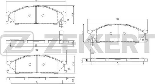 Zekkert BS-2518 - Тормозные колодки, дисковые, комплект autospares.lv