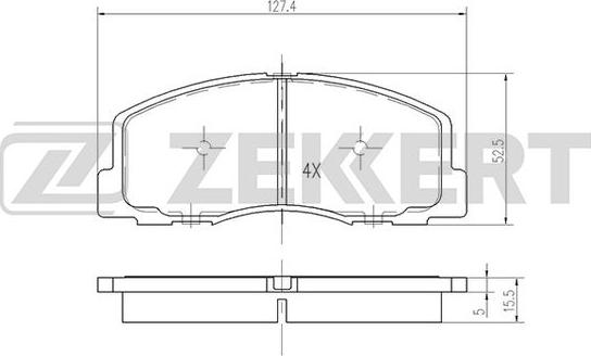 Zekkert BS-2534 - Тормозные колодки, дисковые, комплект autospares.lv