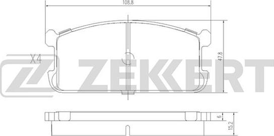 Zekkert BS-2533 - Тормозные колодки, дисковые, комплект autospares.lv