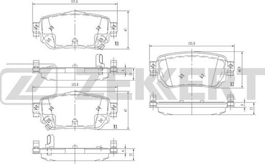 Zekkert BS-2524 - Тормозные колодки, дисковые, комплект autospares.lv