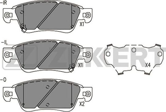 Zekkert BS-2521 - Тормозные колодки, дисковые, комплект autospares.lv