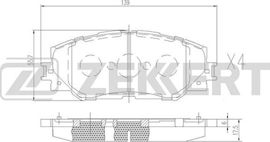 Zekkert BS-2683 - Тормозные колодки, дисковые, комплект autospares.lv