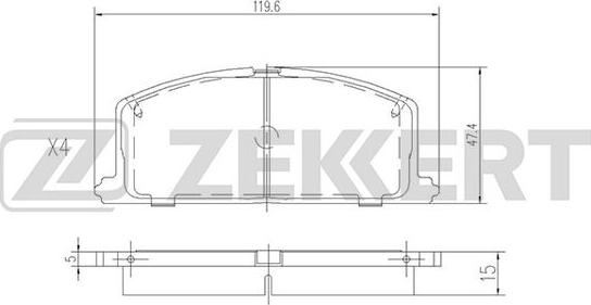 Zekkert BS-2624 - Тормозные колодки, дисковые, комплект autospares.lv