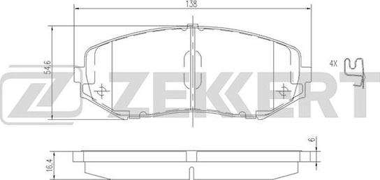 Zekkert BS-2620 - Тормозные колодки, дисковые, комплект autospares.lv