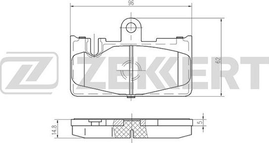 Zekkert BS-2099 - Тормозные колодки, дисковые, комплект autospares.lv