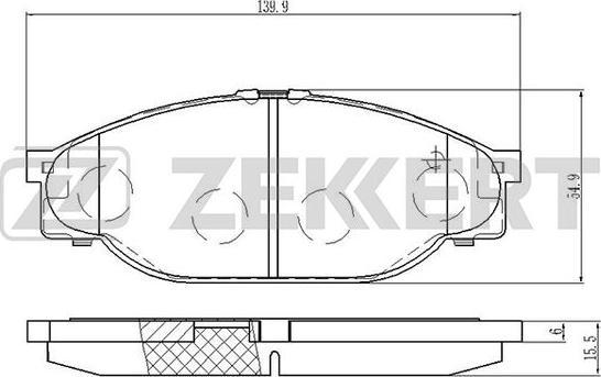 Zekkert BS-2090 - Тормозные колодки, дисковые, комплект autospares.lv