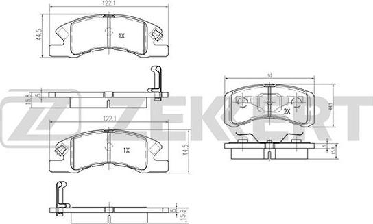 Zekkert BS-2093 - Тормозные колодки, дисковые, комплект autospares.lv