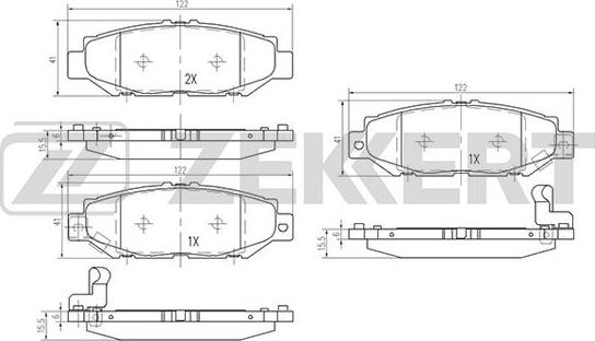 Zekkert BS-2097 - Тормозные колодки, дисковые, комплект autospares.lv