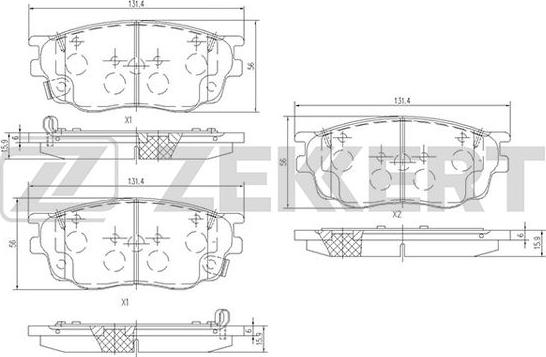 Zekkert BS-2063 - Тормозные колодки, дисковые, комплект autospares.lv