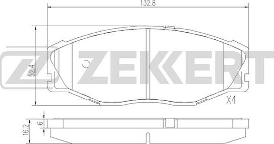 Zekkert BS-2085 - Тормозные колодки, дисковые, комплект autospares.lv