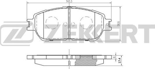 Zekkert BS-2081 - Тормозные колодки, дисковые, комплект autospares.lv