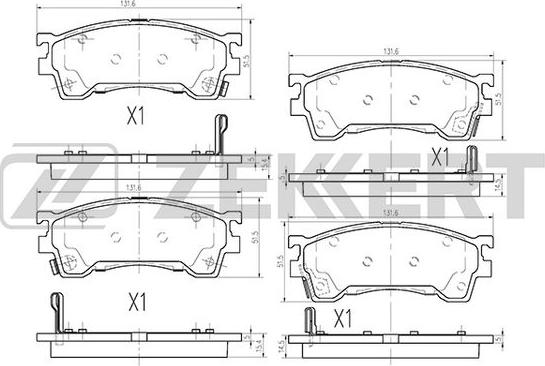 Zekkert BS-2036 - Тормозные колодки, дисковые, комплект autospares.lv