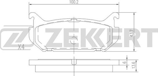 Zekkert BS-2037 - Тормозные колодки, дисковые, комплект autospares.lv