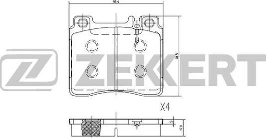 Zekkert BS-2071 - Тормозные колодки, дисковые, комплект autospares.lv