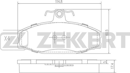 Zekkert BS-2072 - Тормозные колодки, дисковые, комплект autospares.lv