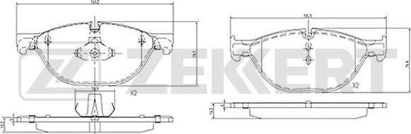 Zekkert BS-2144 - Тормозные колодки, дисковые, комплект autospares.lv