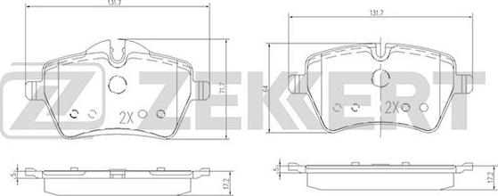 Zekkert BS-2140 - Тормозные колодки, дисковые, комплект autospares.lv