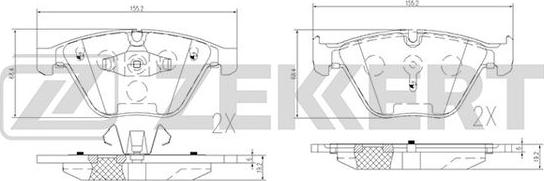 Zekkert BS-2141 - Тормозные колодки, дисковые, комплект autospares.lv