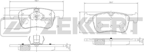 Zekkert BS-2143 - Тормозные колодки, дисковые, комплект autospares.lv