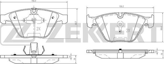 Zekkert BS-2142 - Тормозные колодки, дисковые, комплект autospares.lv