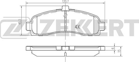 Zekkert BS-2154 - Тормозные колодки, дисковые, комплект autospares.lv