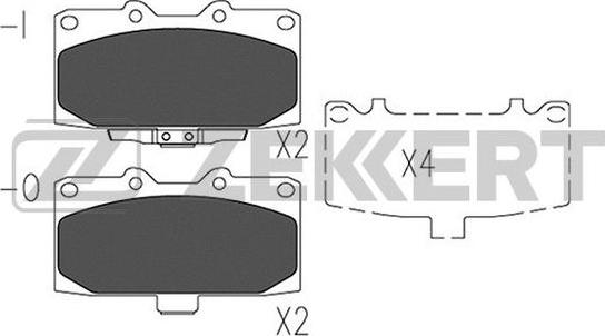 Zekkert BS-2155 - Тормозные колодки, дисковые, комплект autospares.lv